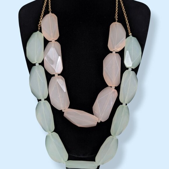 V. 2-Strand Chunky Lucite Beaded Necklace - Picture 2 of 5